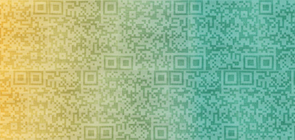 graphic of qr code with colorful background